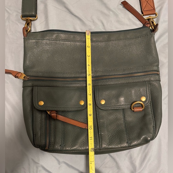 Fossil Dark Green Leather Crossbody Bag - Picture 13 of 16